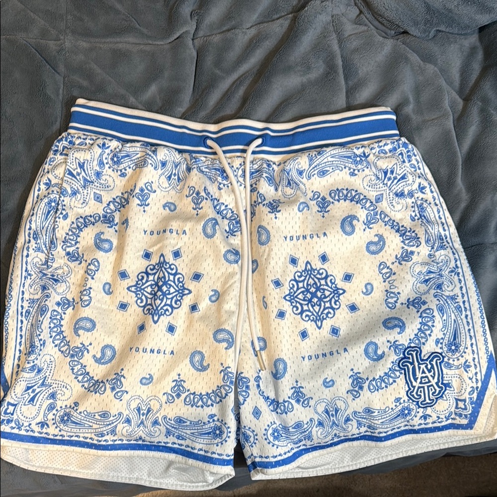 YoungLA Blue and White Women's Shorts